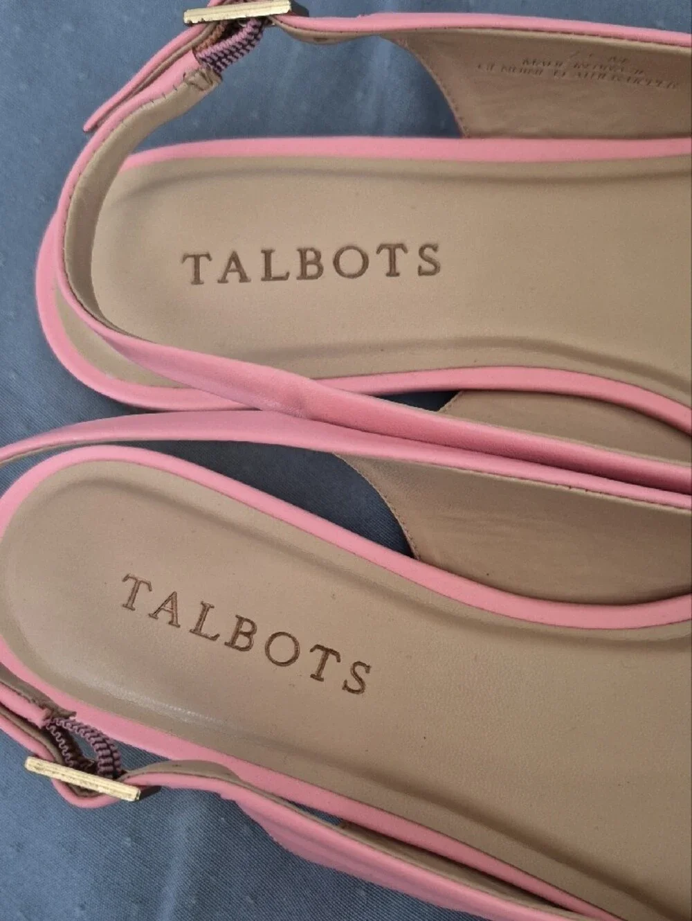 Talbots Pink Pointed-Toe Slingback Flats with Bow Womens 7.5 Coquette Elle Woods